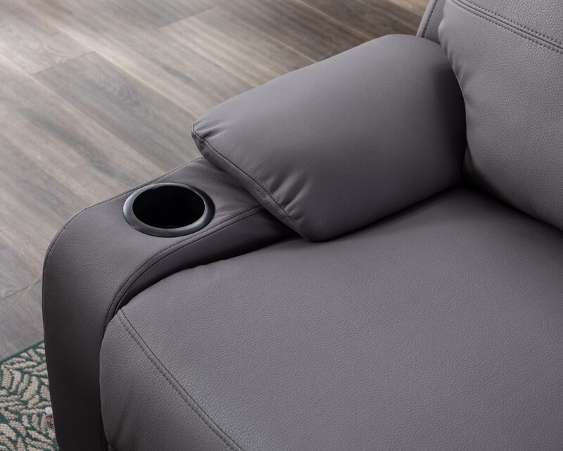 Flotti Cinema Manual Recliner  with Cup Holder and Side Pocket  (Grey)