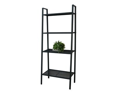 Ofix Fleur 4 Layer Steel Plant Rack (Black)