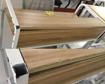 (Sale) Ofix Desk 11 (100x50) (Yellow Pearwood) (Top Dents &amp; Scratches)