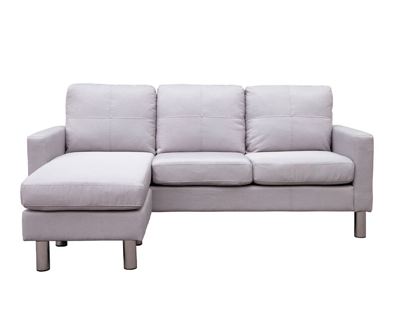 Flotti Zemira L-Shape Sofa Pocket Spring, Reversible Corner (Light Blue, Light Brown, Beige, Navy Blue, Khaki, Brown, Light Grey)