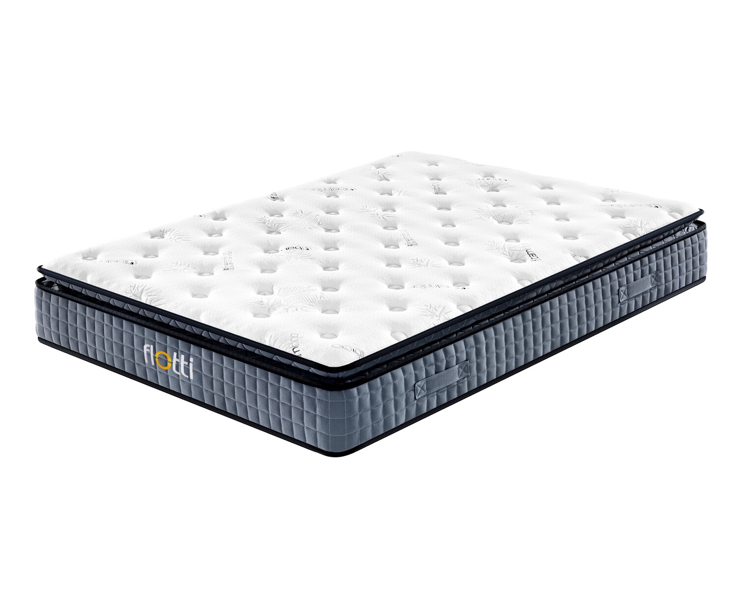 Flotti Orthopedic Bamboo Fabric 8/12 Inch Wave Hybrid Memory Foam Medium Firm Pocket Spring Mattress (Single, Double, Queen, King)
