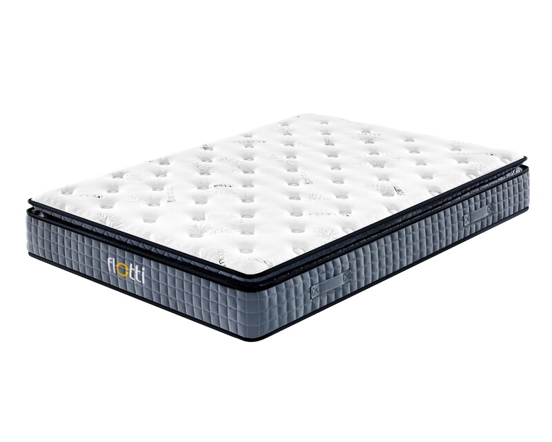 Flotti Orthopedic Bamboo Fabric 8/12 Inch Wave Hybrid Memory Foam Medium Firm Pocket Spring Mattress (Single, Double, Queen, King)