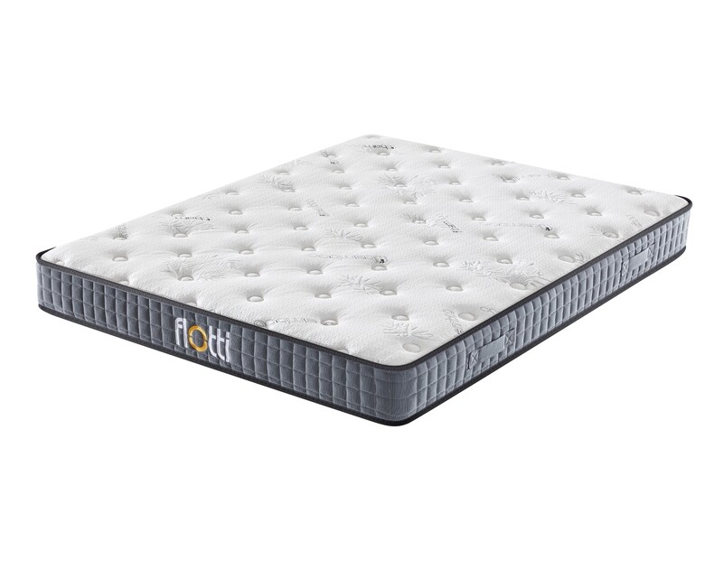 Flotti Orthopedic Bamboo Fabric 8/12 Inch Wave Hybrid Memory Foam Medium Firm Pocket Spring Mattress (Single, Double, Queen, King)