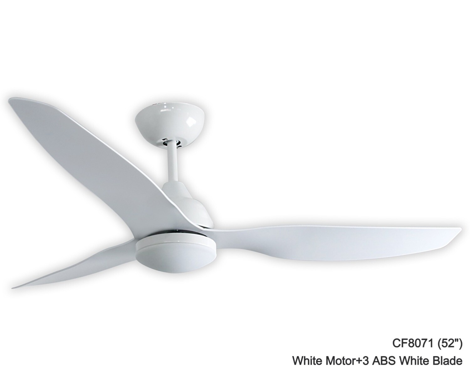 MYKE Ceiling Fan (52") (White, Red Chesnut, Black) (2 yrs Warranty), Color: CF8071 (52") White Motor+3 ABS White Blade
