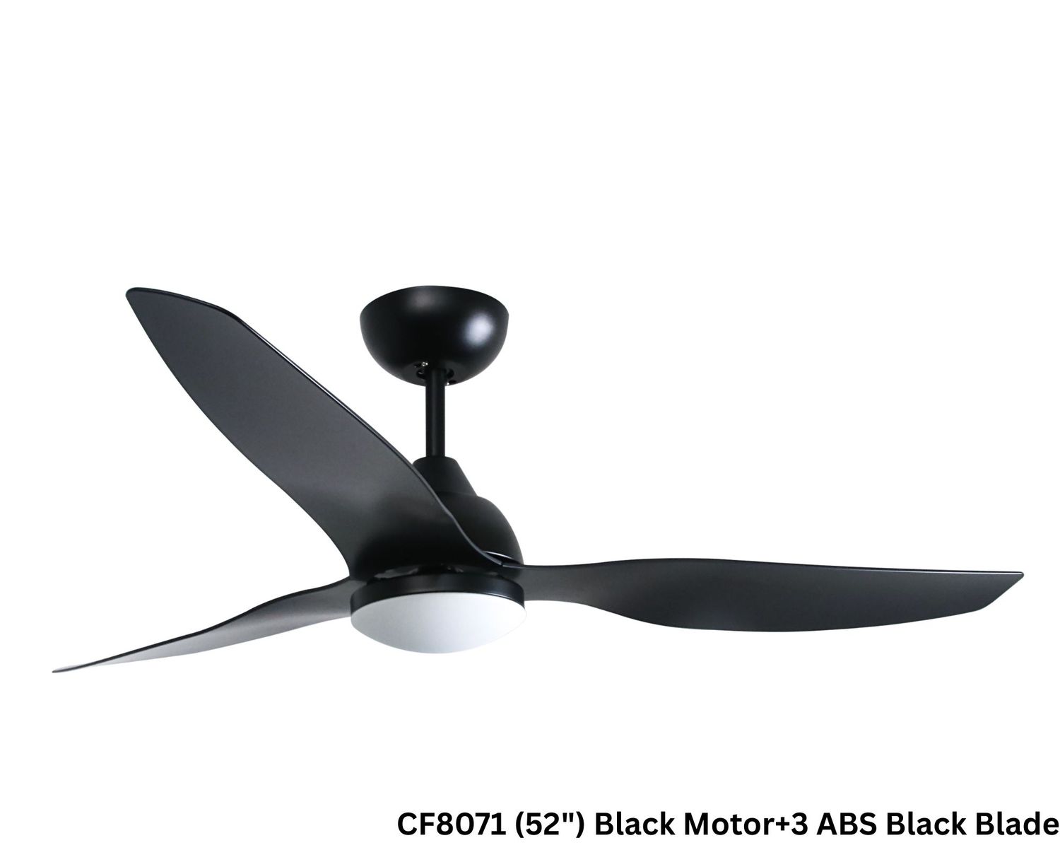 MYKE Ceiling Fan (52") (Walnut, Black) (2 yrs Warranty), Color: CF8071 (52") Black Motor+3 ABS Black Blade