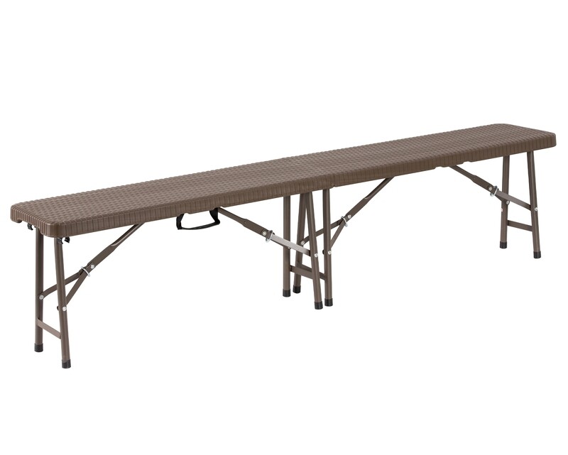 Ofix Rattan 6FT Folding in Half Bench (183*28*43) (Coffee)