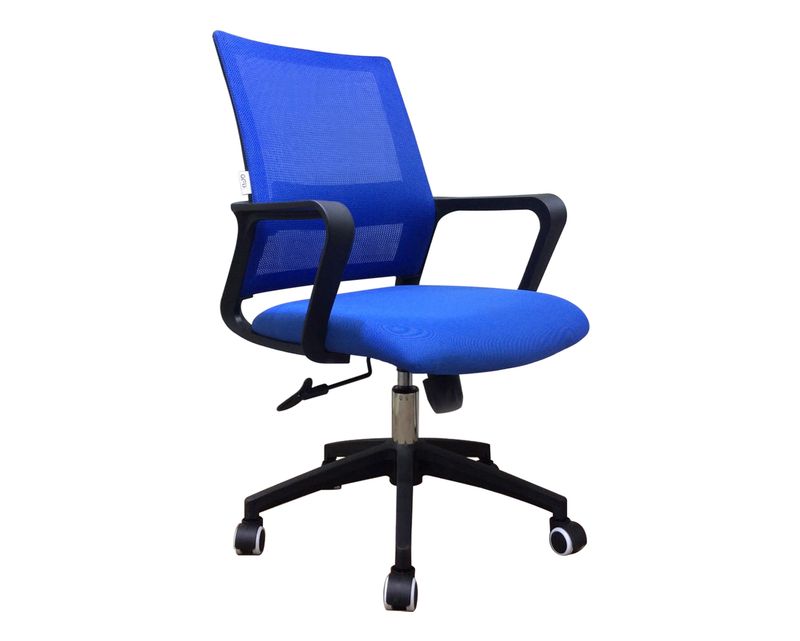 Ofix Deluxe-8N Mid Back Mesh Chair (Blue, Black)