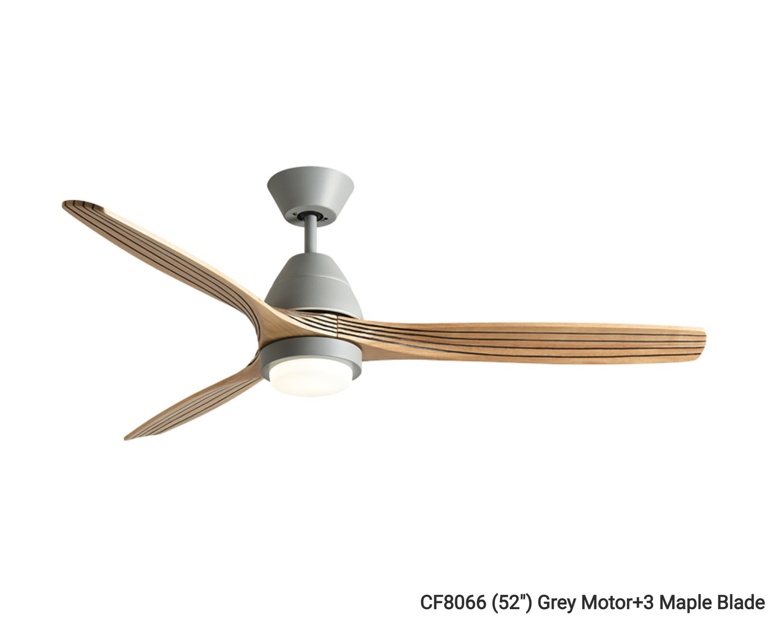 MYKE Ceiling Fan (52") (Maple) (2 yrs Warranty), Color: CF8066 (52") Grey Motor+Maple Blade