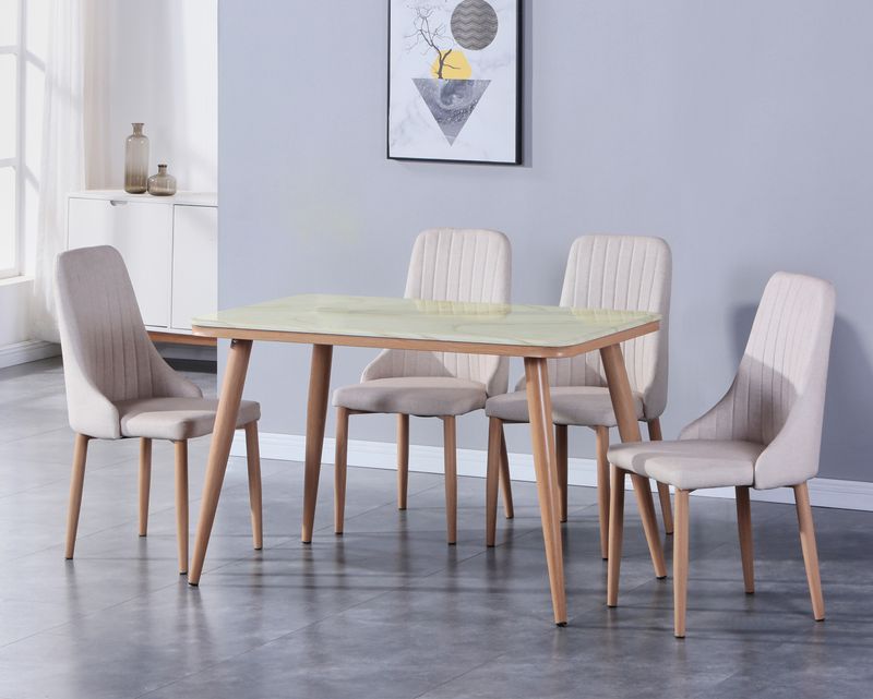 Ofix Clarette Dining Set (120*70-4 Seater / 140*80-6 Seater) (Beige)