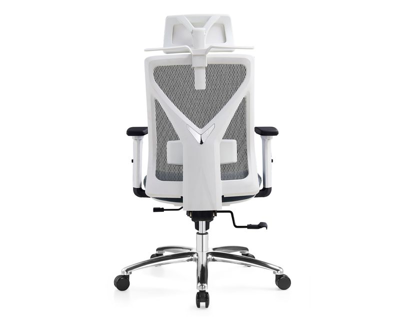 XTM Korean-D20 Height Adjustable Backrest w/ Seat Slide (White+Grey) (2 Years Warranty)