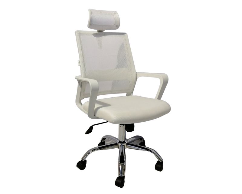 Ofix Deluxe-45 High Back Mesh Chair (All White)