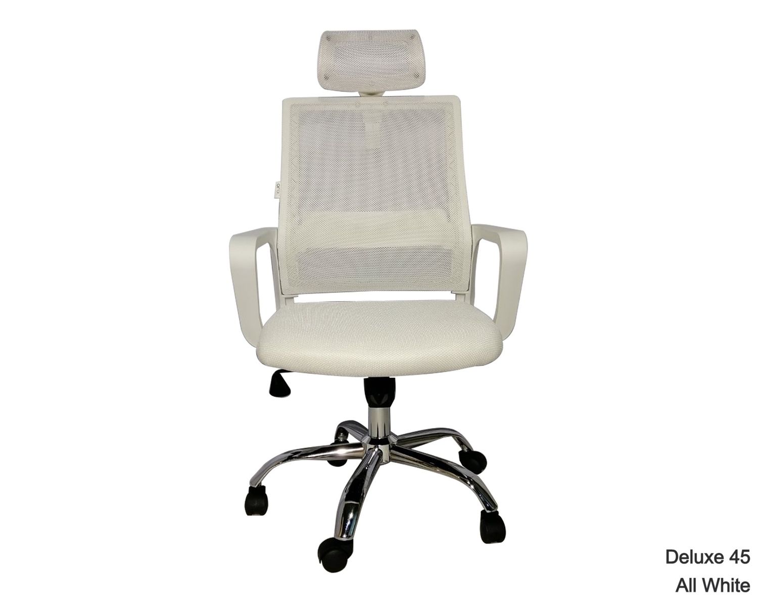 Ofix Deluxe-45 High Back Mesh Chair (All White, White+Pink), Color: Deluxe-45 ( All White)