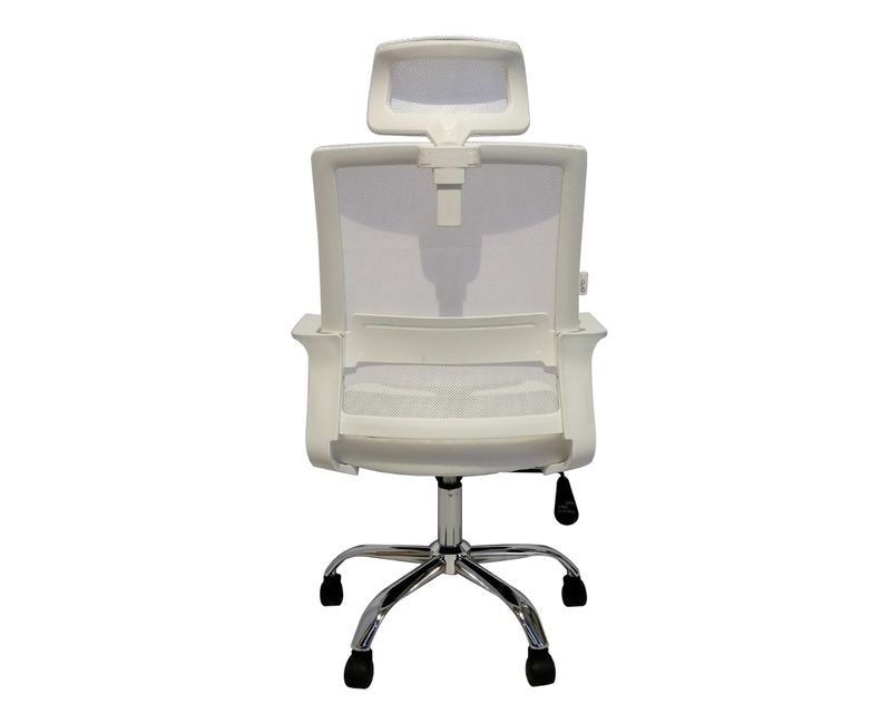 Ofix Deluxe-45 High Back Mesh Chair (White+Black, All White)