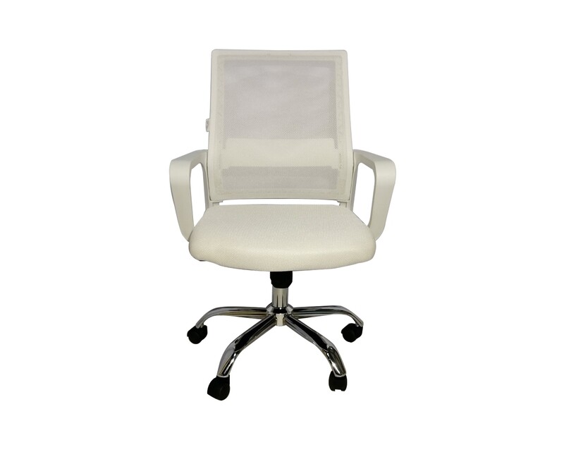 Ofix Deluxe-8 Mid Back Mesh Chair (All White)