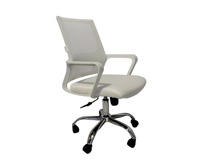 Ofix Deluxe-8 Mid Back Mesh Chair (All White)