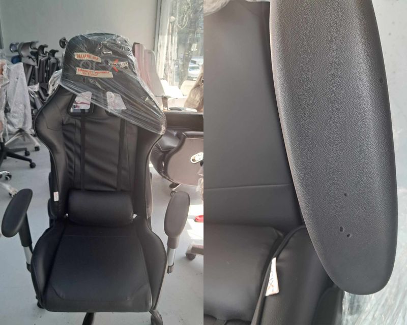 (Sale) OFX Gideon Steel Base Gaming Chair (Pink-Torn &amp; Slightly Dirty, Backrest Torn &amp; Scratches/ Black-Scratches &amp; Armrest Dents, Grey+Black: Backrest Torn, Black+Red: Dents, Scratches, Torn)