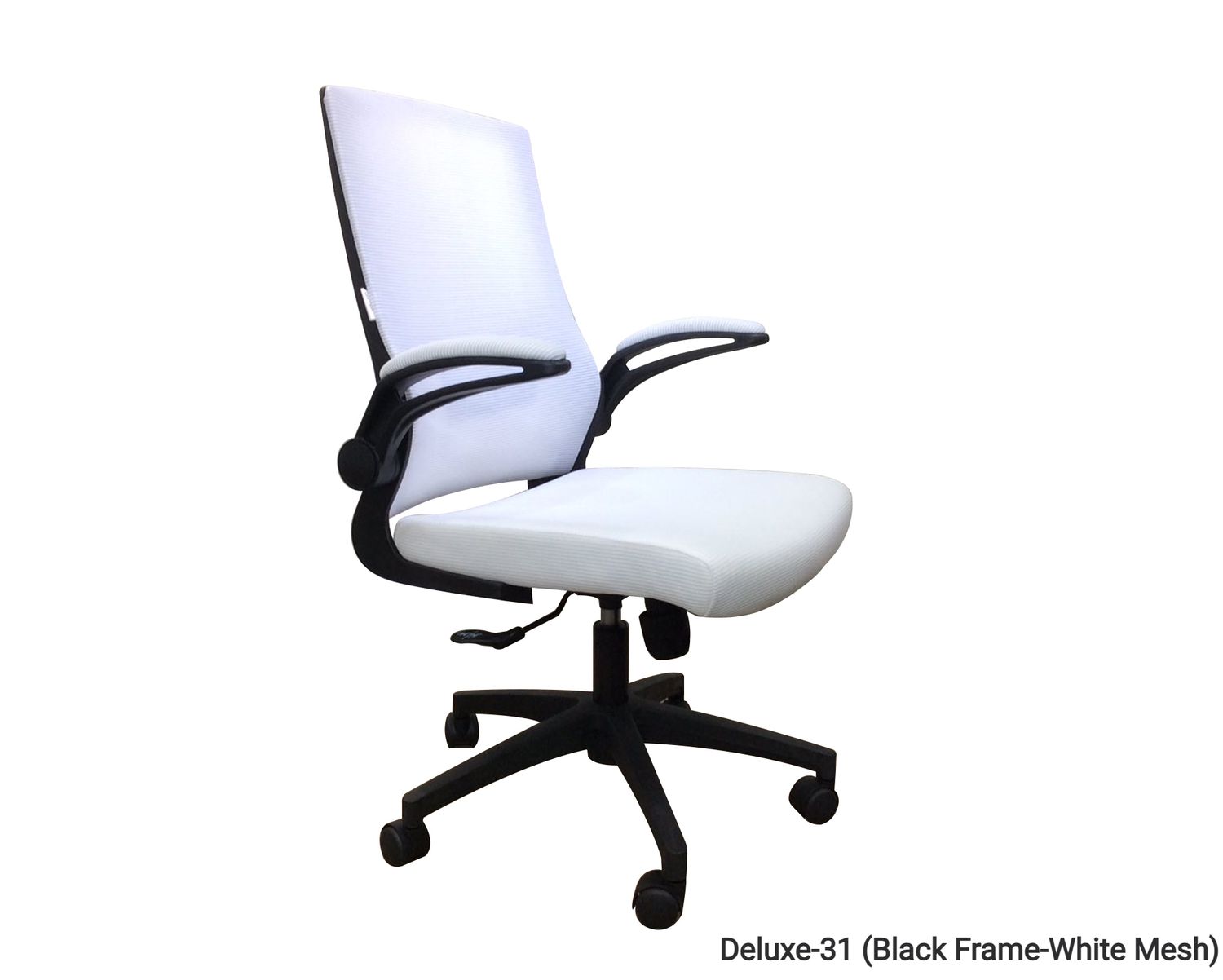 Ofix Deluxe-31 Mid Back/ Deluxe-31H  High Back Mesh Office Chair (Black, White, Grey, Red), Colors: Deluxe-31 (Black Frame-White Mesh)