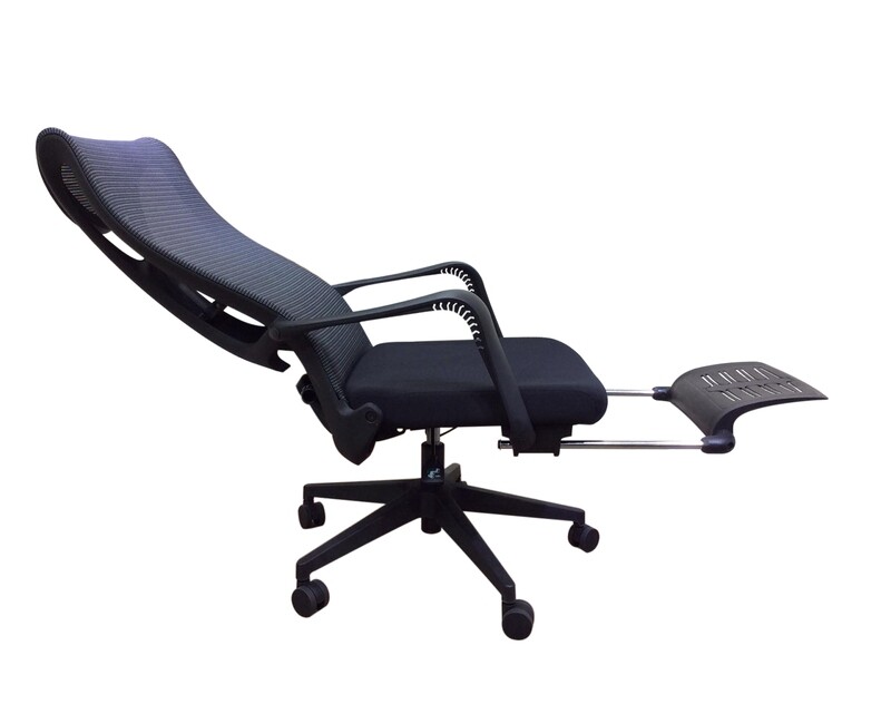 Ofix Premium X21N Bionic Spine Support Chair Nylon Base  (w/ Footrest) (Black)