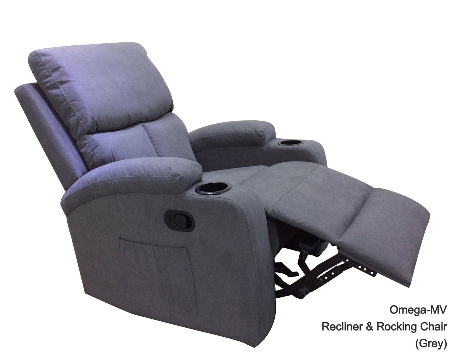 Flotti Omega-MV Manual Recliner &amp; Rocking Chair with Cup Holder  (Grey, Brown, Beige, Black), Color: Omega-MV Recliner &amp; Rocking Chair (Grey) (Best Seller-Limited Stock)