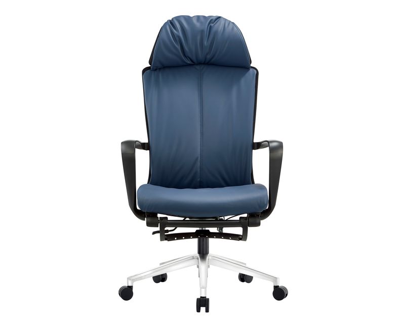 XTM Premium 13 PU Bionic Spine Support Chair w/ Footrest (Aluminum Base) (Blue, Black) (2 Years Warranty)
