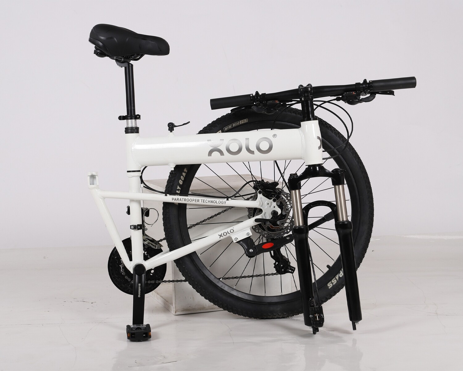 XOLO Folding Mountain Bikes (White, Gray, Blue, Orange), Model: XOLO Folding Mountain Bikes (Atrium White)