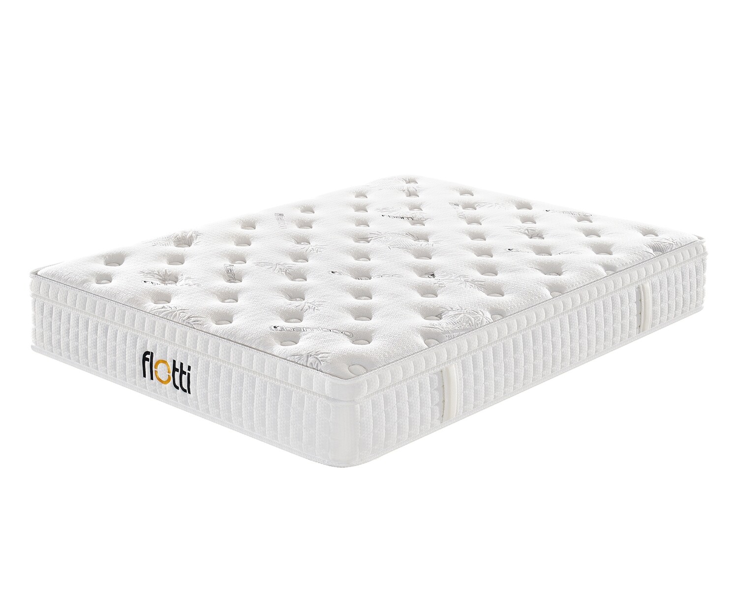 Flotti Orthopedic Bamboo Fabric 8/12 Inch Wave Hybrid Mattress with Cool Gel Infused Memory Foam Medium Firm Pocket Spring Mattress (Single, Double, Queen)
