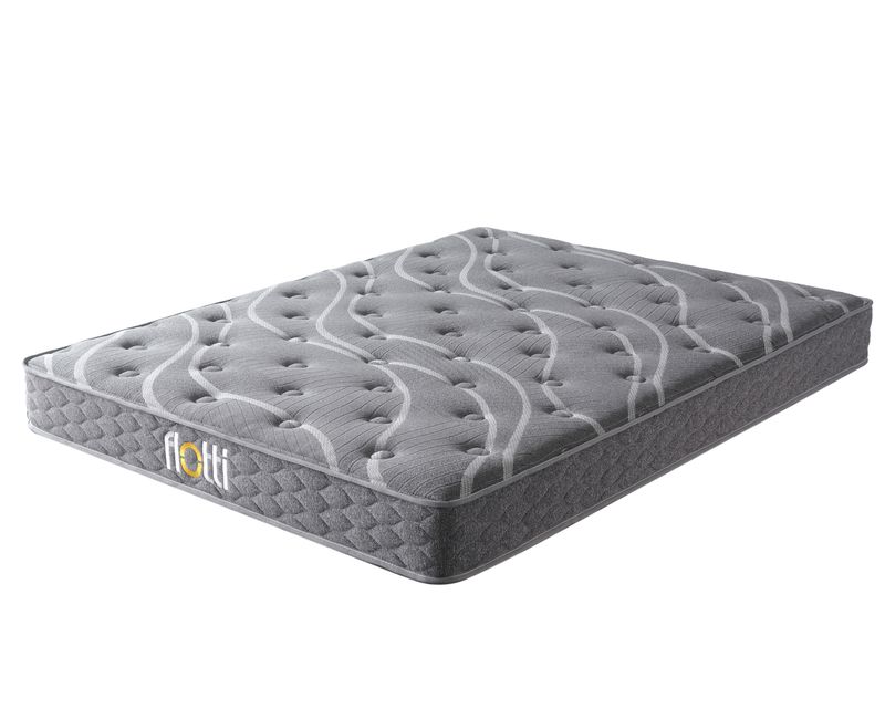 Flotti Orthopedic Bamboo Fabric 8/12 Inch Wave Hybrid Mattress with Cool Gel Infused Memory Foam Medium Firm Pocket Spring Mattress (Single, Double, Queen)