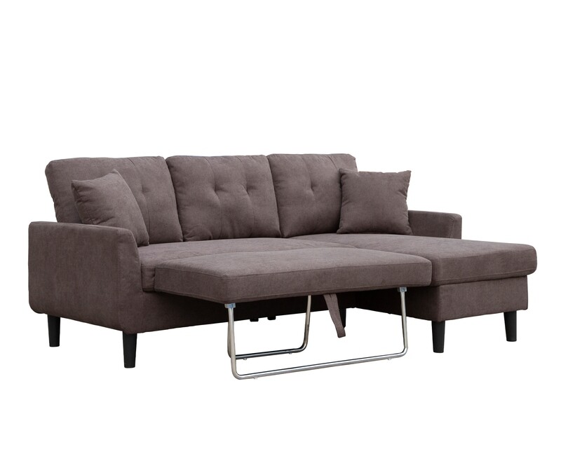 Flotti Lisanna L-Shape Sofa Bed (Brown, Grey)