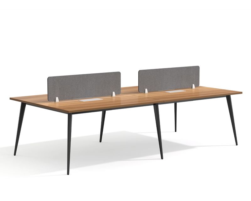 Ofix 400-WS 4 Seaters Workstation Partition (White, Walnut)