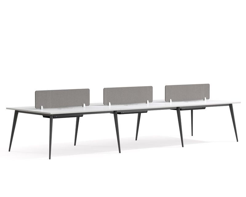 Ofix 600-WS 6 Seaters Workstation Partition (Walnut, White)