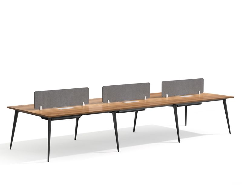 Ofix 600-WS 6 Seaters Workstation Partition (White, Walnut)