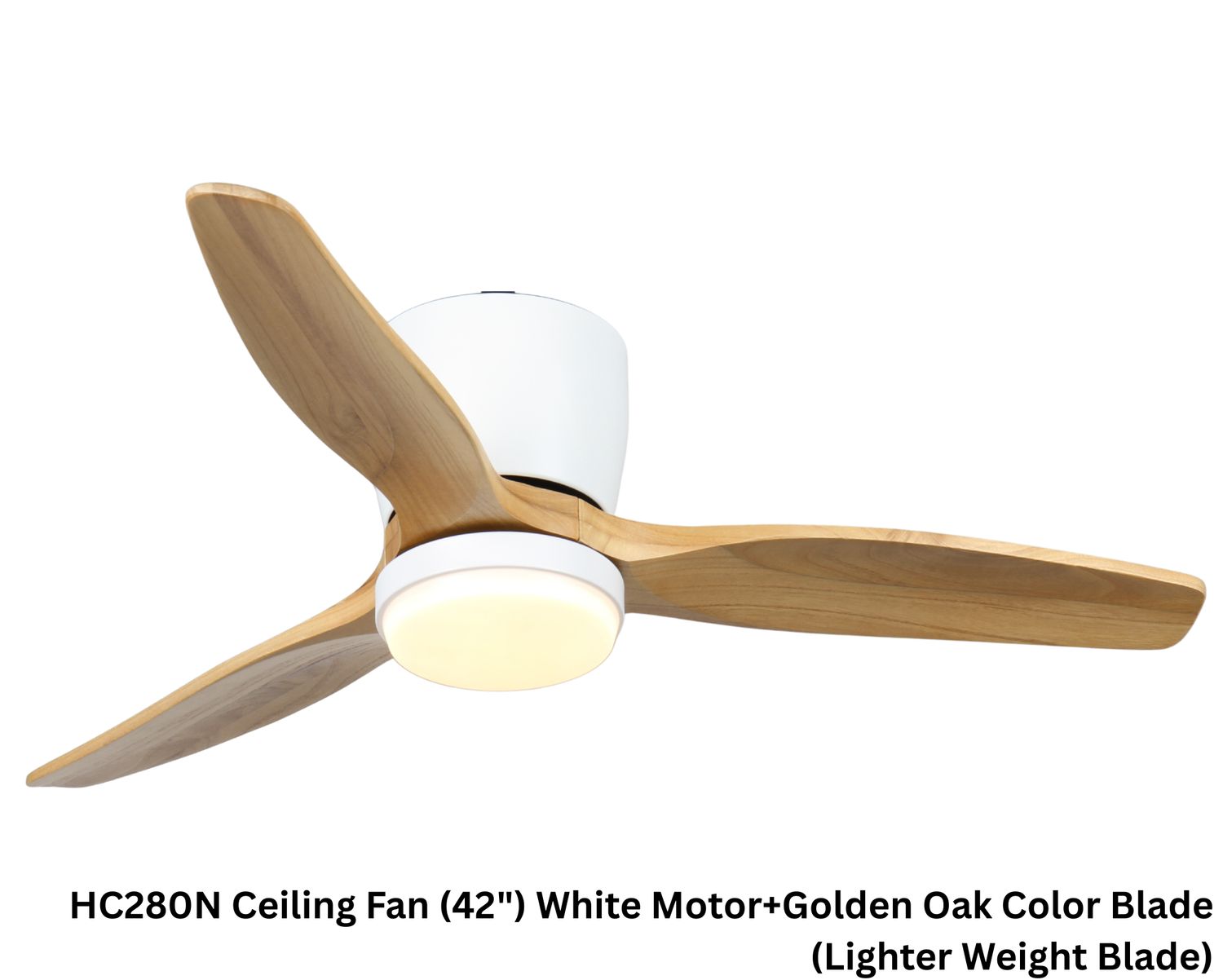 MYKE Ceiling Fan (42", 56") (Golden Oak, Teakwood) (2 yrs Warranty)", Color: HC280N Ceiling Fan (42") White Motor+Golden Oak Color Blade (Lighter Weight Blade) (SOLD OUT, PRE-ORDER FOR MID OCTOBER)