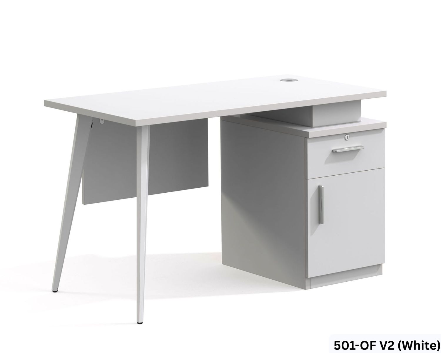 Ofix 501-OF V2 (120x60) Office Table (White), Color: 501-OF V2 (White)