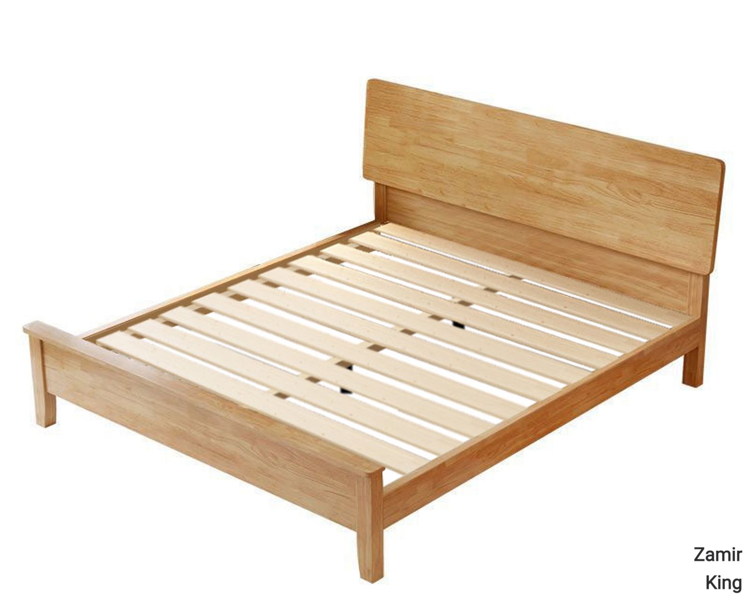 Flotti Zamir Solid Thailand Rubberwood Bed Frame (King) (Side Drawers Are Not Included), Bed Frame Size:: Zamir - King Size-70*78 Inches