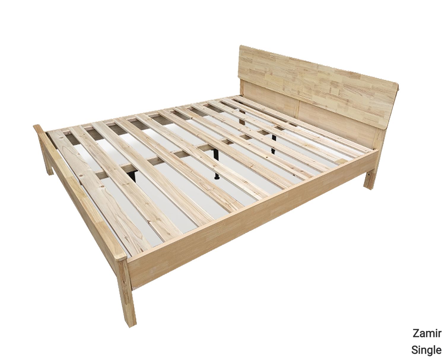 Flotti Zamir Solid Thailand Rubberwood Bed Frame (Single, Double, Queen, King) (Side Drawers Are Not Included), Bed Frame Size:: Zamir- Single Size - 36*75 Inches