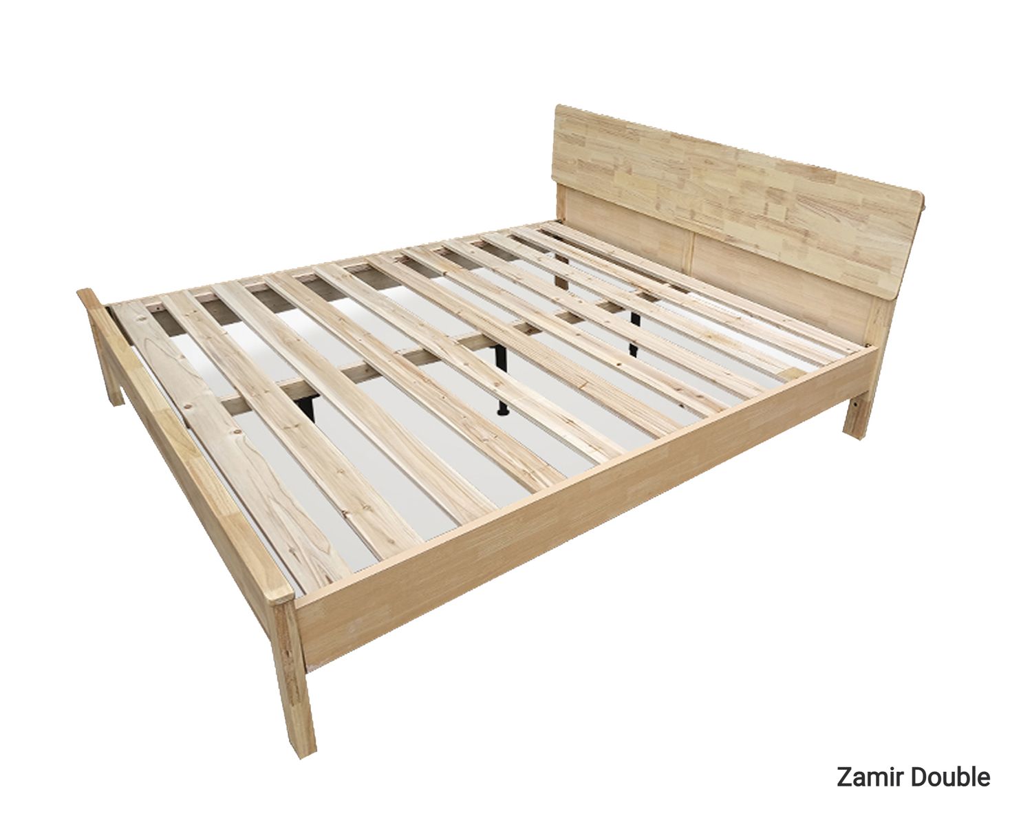 Flotti Zamir Solid Thailand Rubberwood Bed Frame (Double, Queen, King) (Side Drawers Are Not Included), Bed Frame Size:: Zamir Double Size-54*75 Inches