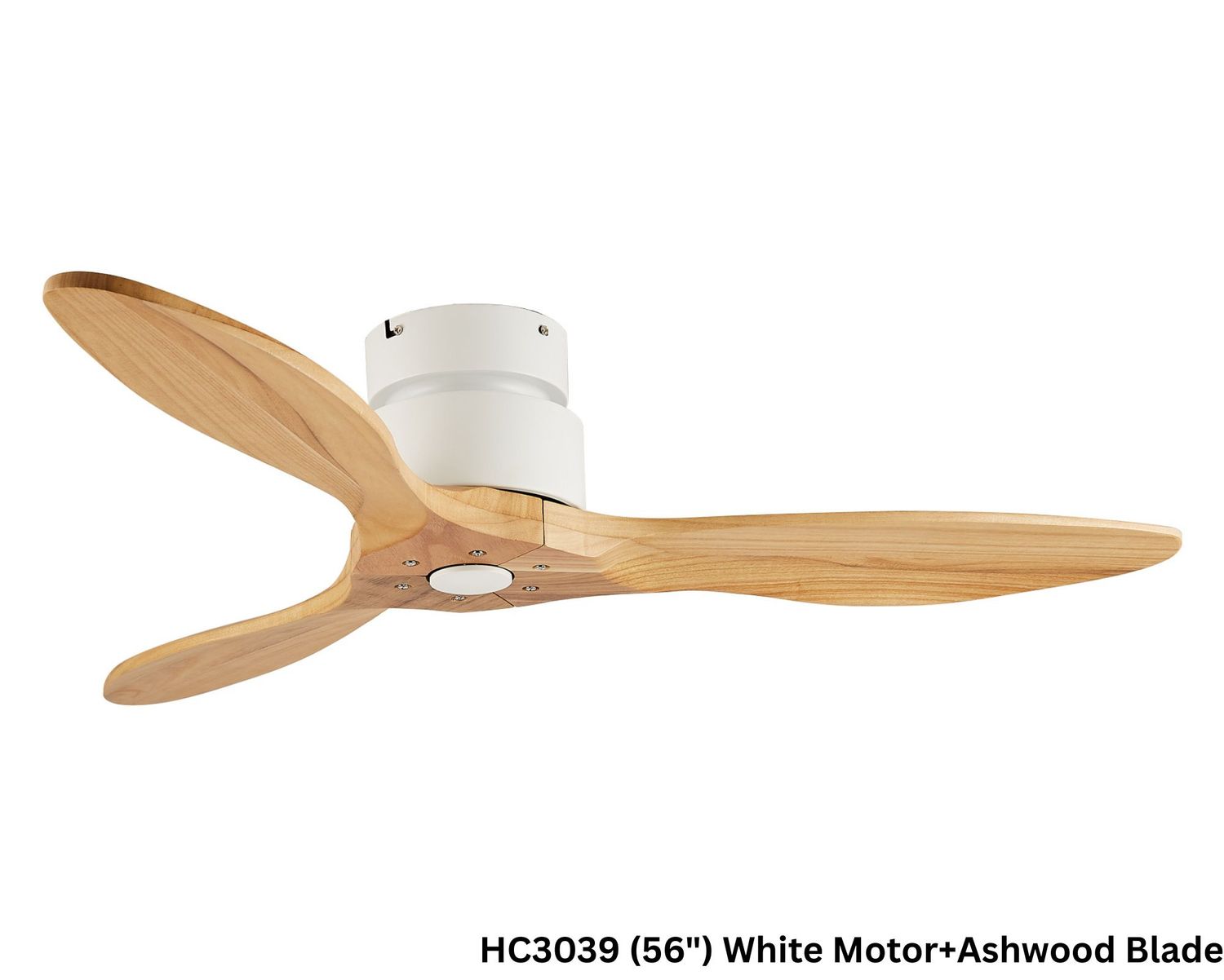 MYKE Ceiling Fan (56") (Ashwood) (No Lamp) (2 yrs Warranty), Model/ Color: HC3039 (56") White Motor+Ashwood Blade