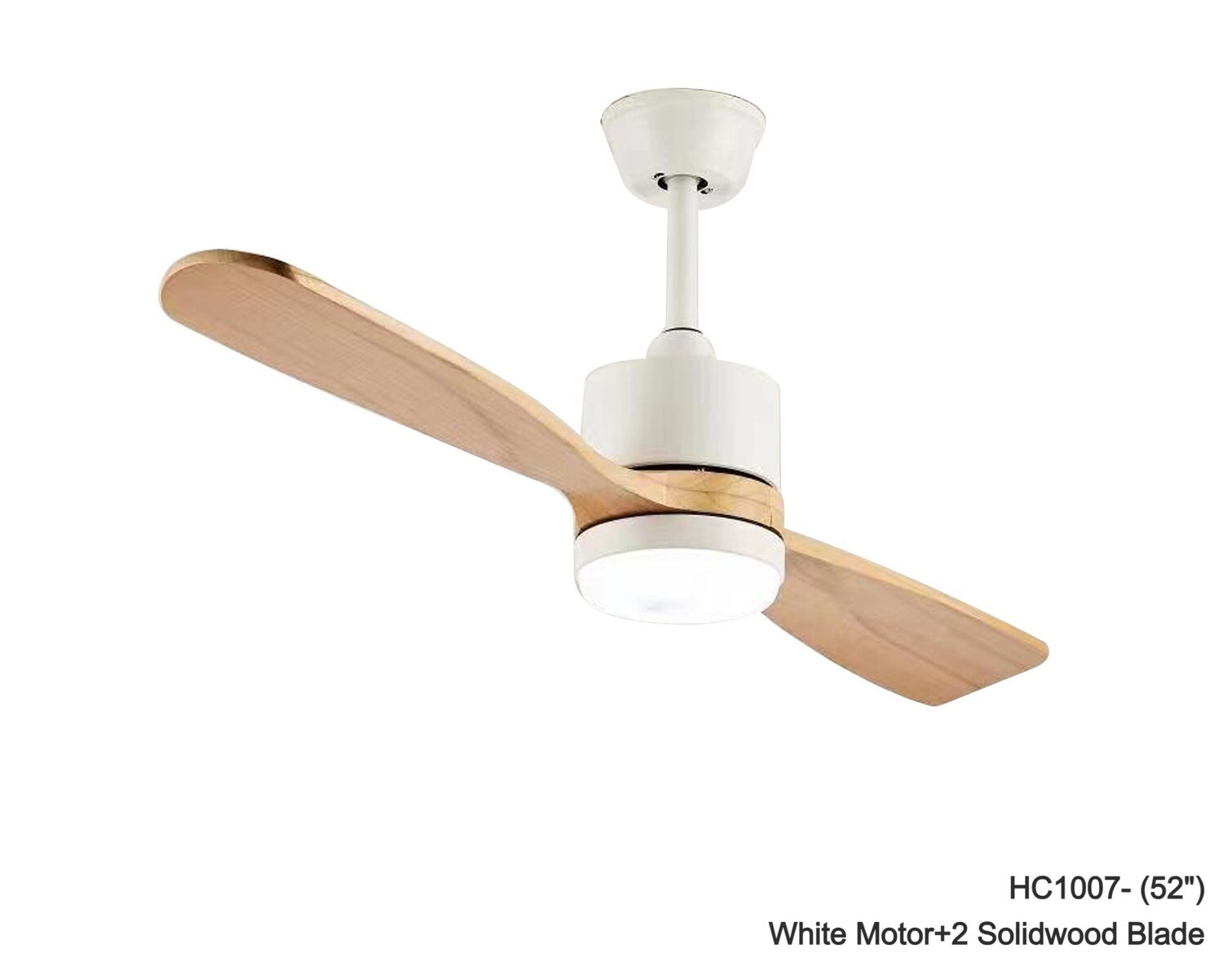 MYKE Ceiling Fan (52") (White, Black) (2 yrs Warranty), Model/ Color: HC1007- (52") White Motor+2 Ashwood Blade