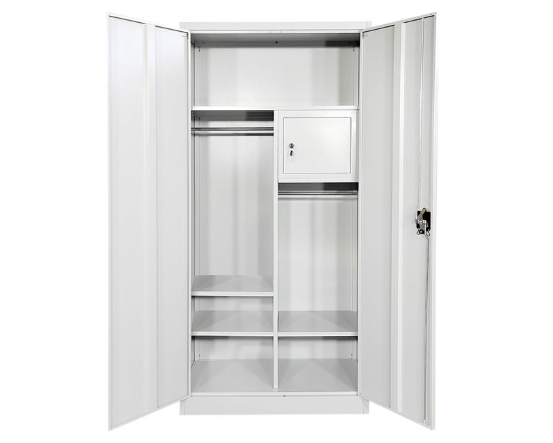 Ofix 2 Swing Door Clothes Steel Locker Cabinet (White)