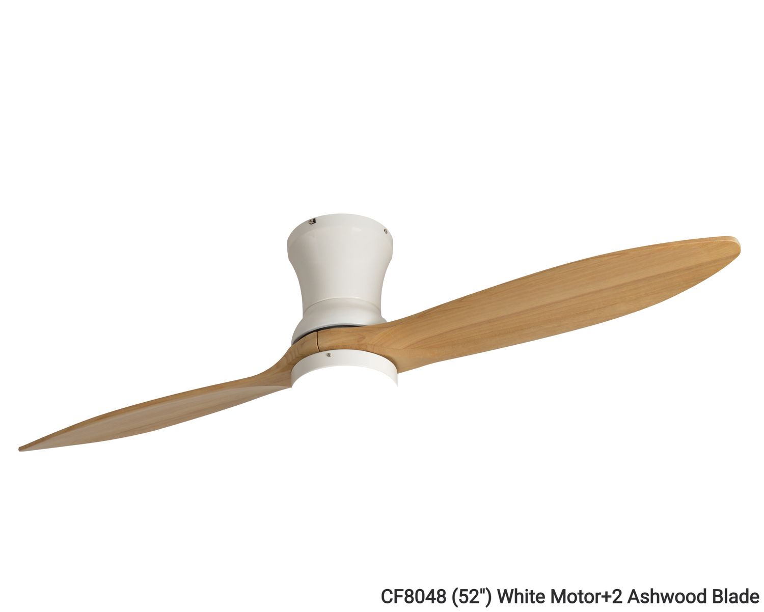 MYKE Ceiling Fan (Ashwood, Brown) (52"/ 56" / 60") (2 yrs Warranty), Model/ Color: CF8048 (52") White Motor+2 Ashwood Blade