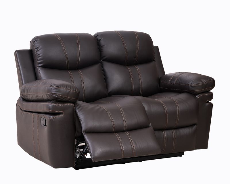 Flotti Amari Love Seat Leather Gel (Manual Recliner/ Power Recliner) (Brown, Black)