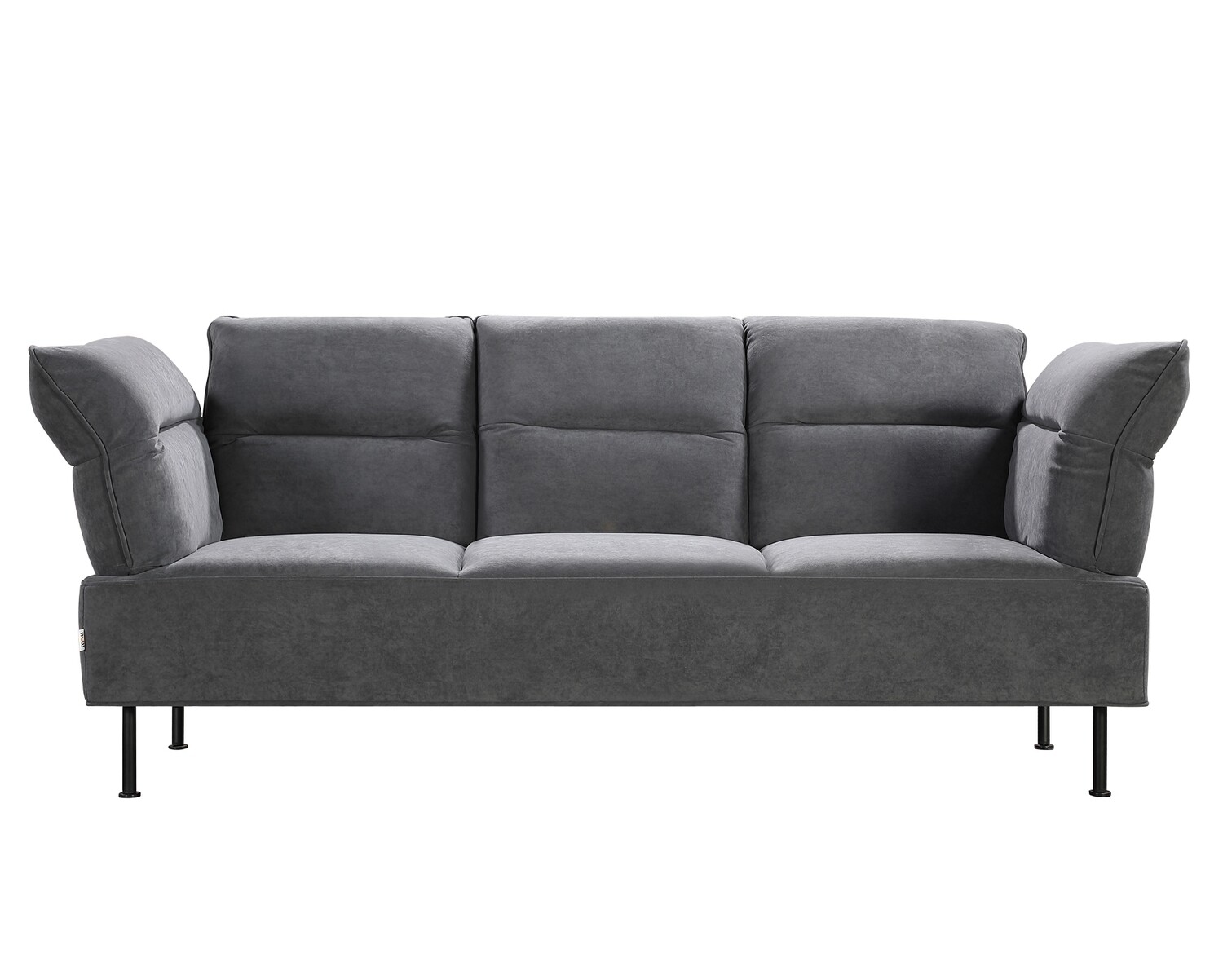 Flotti Kiera 3 Seater Adjustable Backrest &amp; Armrest Sofa (Dark Grey), Color/ Option: Kiera 3 Seater Sofa -Dark Grey