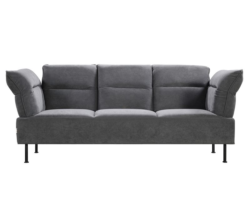 Flotti Kiera 3 Seater Adjustable Backrest &amp; Armrest Sofa (Dark Grey)