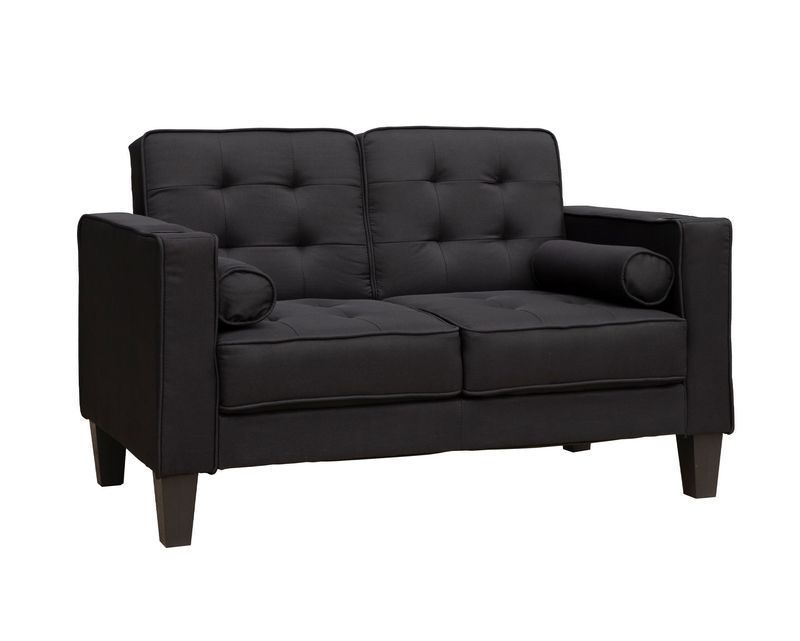 Flotti Mallory Loveseat 2-Seater Sofa w/ Cupholder (Black, Beige)