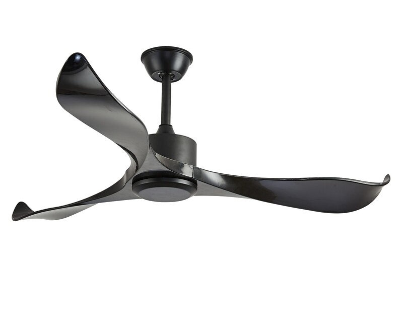 MYKE Ceiling Fan Indoor/ Outdoor (52") (Black) (No Lamp) (2 yrs Warranty)
