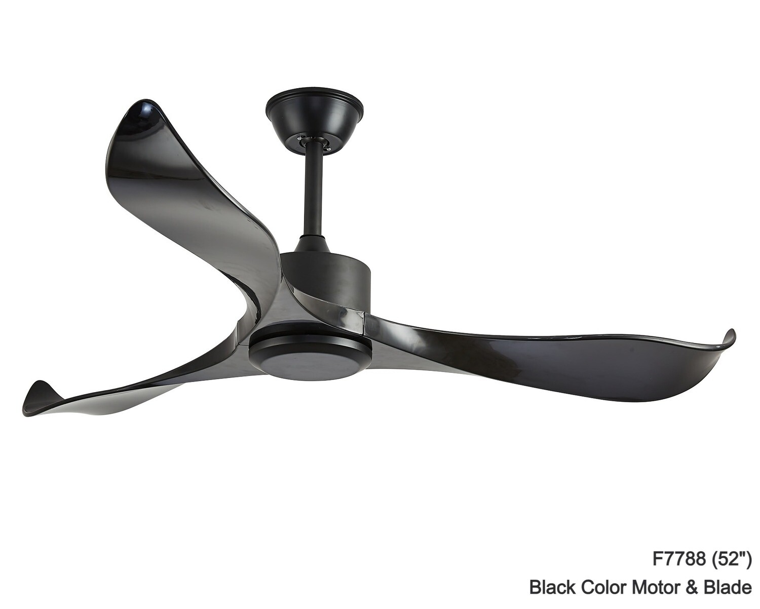 MYKE Ceiling Fan Indoor/ Outdoor (52") (Black) (No Lamp) (2 yrs Warranty), Model/ Color: F7788-8 (52") Black Color Motor &amp; Blade