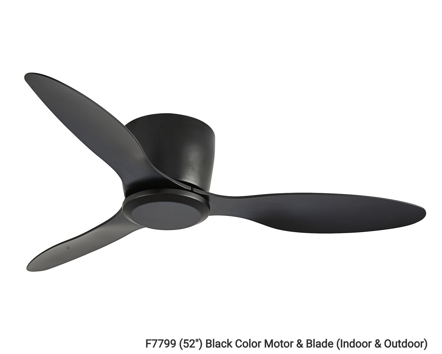 MYKE Ceiling Fan (Indoor &amp; Outdoor) (42", 52") (Black) (No Lamp) (2 yrs Warranty), Model/ Color: F7799 (52") Black Color Motor &amp; Blade (Indoor &amp; Outdoor)