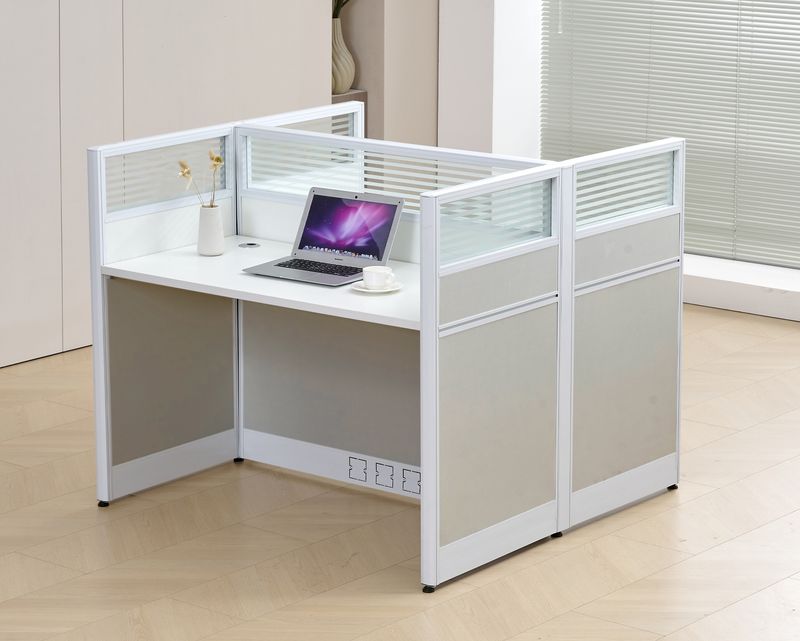 Ofix WS02 2 Seaters Workstation Partition Cubicle (White+Grey)