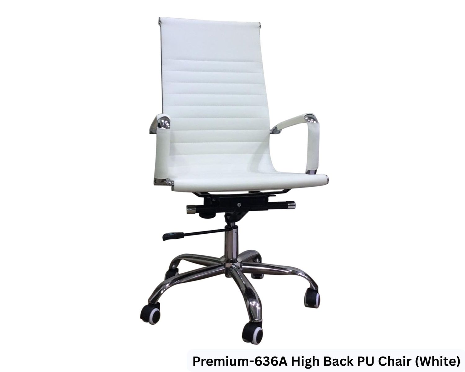 Ofix Premium-636A High Back PU Chair (White, Black), Color: Premium-636A High Back PU Chair (White)