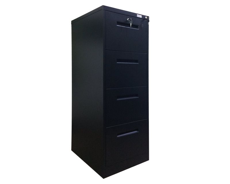 Ofix Vertical 4-Drawer with Safe Vault &amp; Keys Manual-combination keylock Steel Filing Cabinet (Black, White)